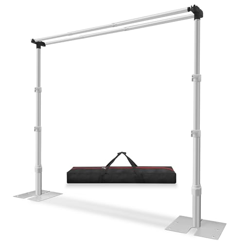 10x10ft Double Crossbar Backdrop Stand with Adjustable Metal Frame