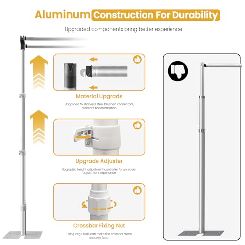 10x10ft Double Crossbar Backdrop Stand with Adjustable Metal Frame
