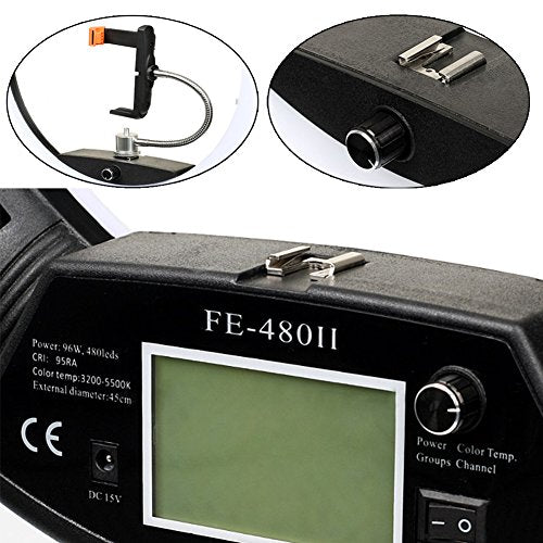 18-Inch Bi-Color LED Ring Light with Remote Control & LCD Display