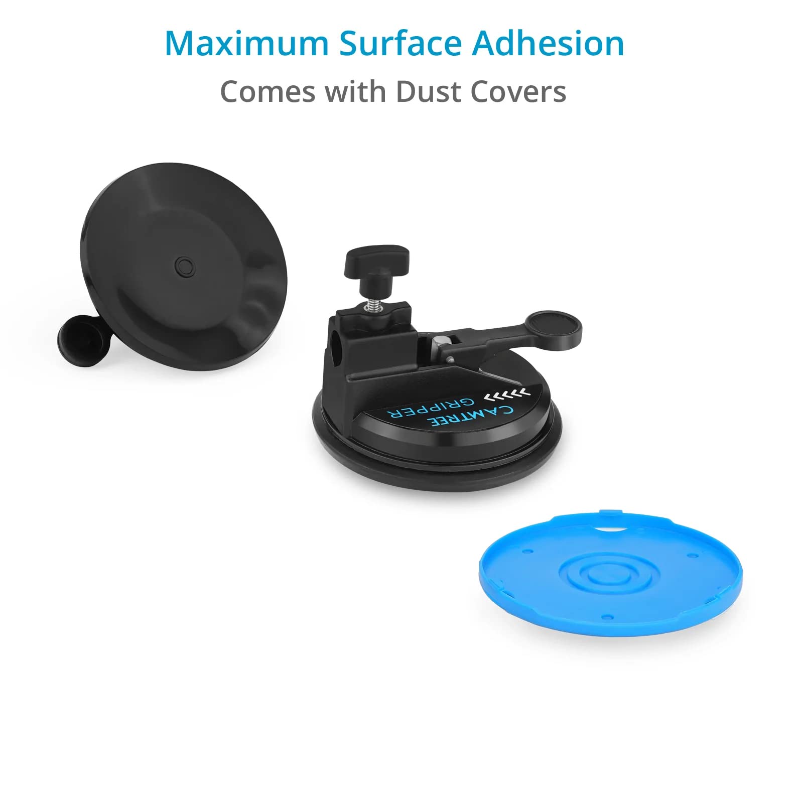 Car Suction Camera Mount with 100mm Bowl Adapter & 360° Rotation Clamps