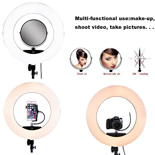 18-Inch Bi-Color LED Ring Light with Remote Control & LCD Display