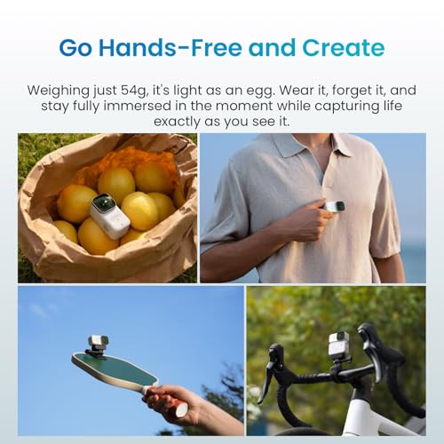 Wearable 4K Action Camera 128GB with 1/1.3" Sensor & Stabilization