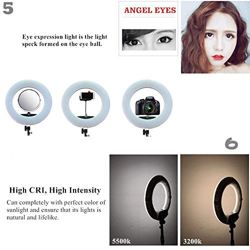 18-Inch Bi-Color LED Ring Light with Remote Control & LCD Display