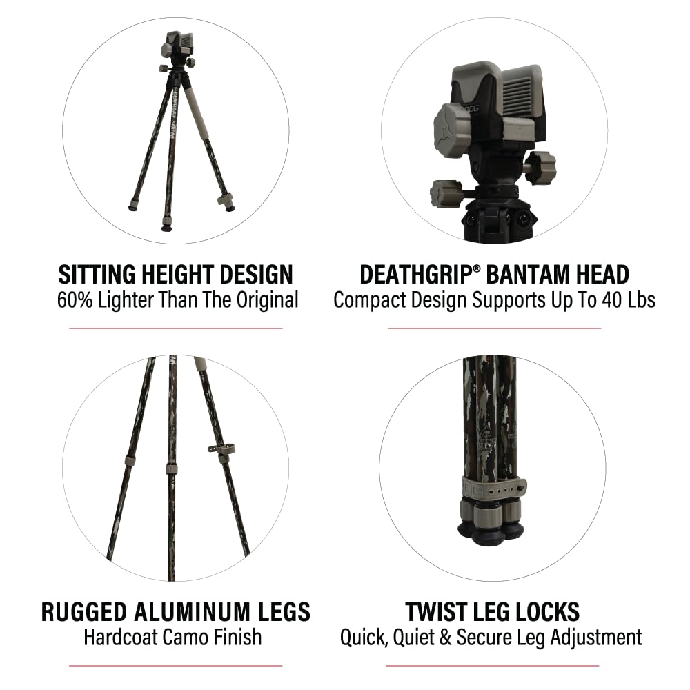 Aluminum Tripod with Adjustable Legs, Shooting Rest & Hands-Free Support