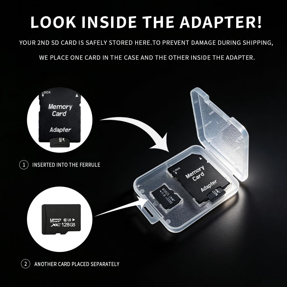 128GB MicroSDXC Card 2-Pack with SD Adapter & USB Reader