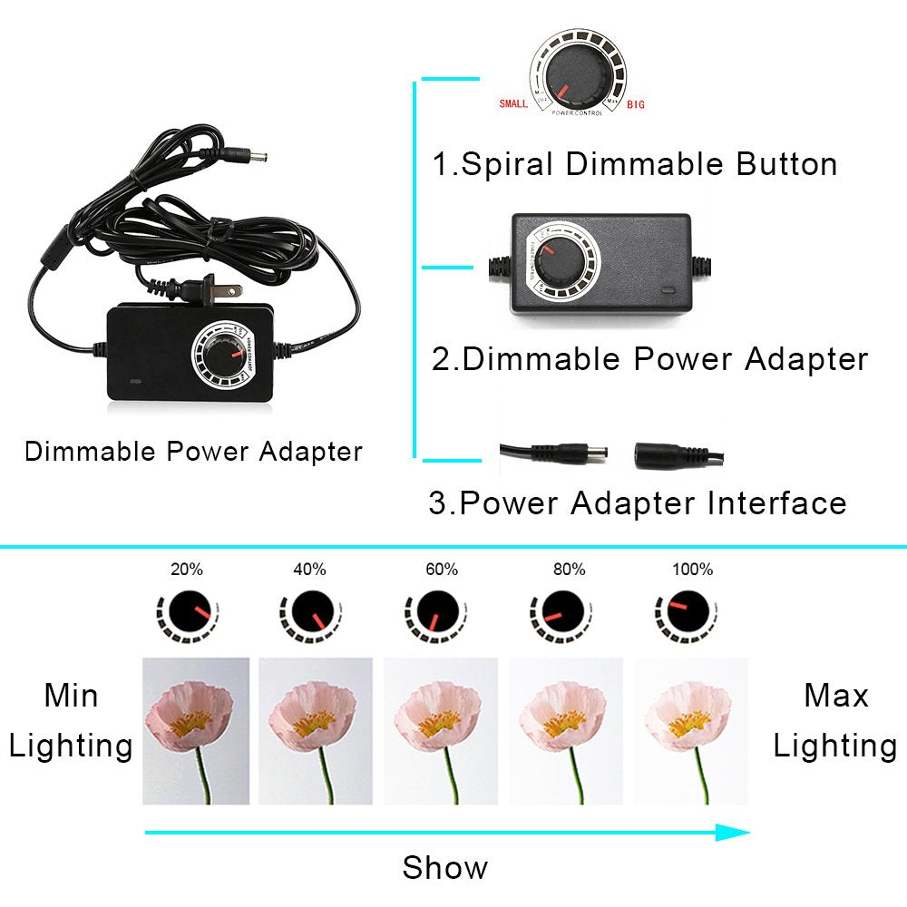 Folding Photo Light Box Studio Kit with Dimmable LED Lighting & 3 Backdrops