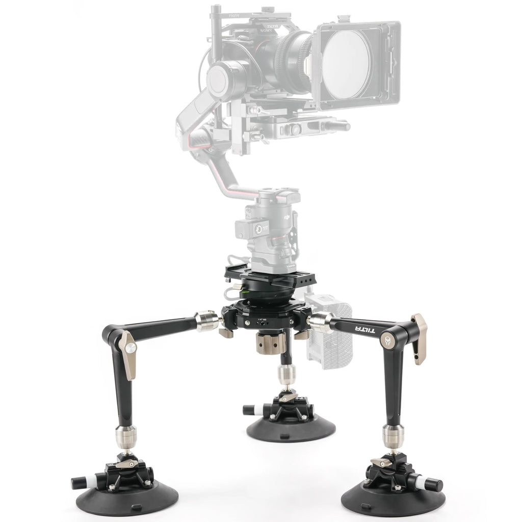 Articulating Car Mount System with Suction Cups for Tripod Heads
