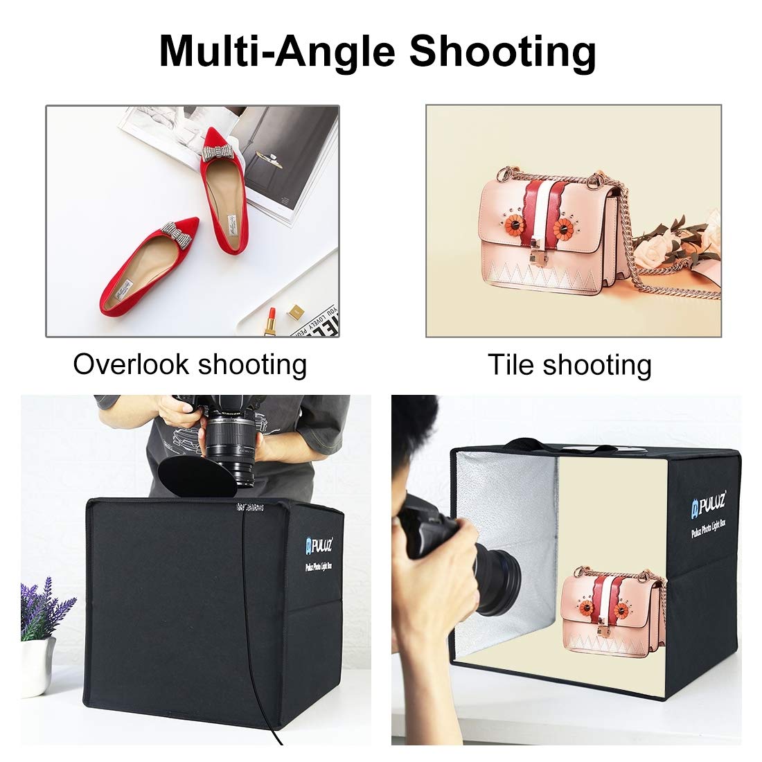 40x40-Inch Photo Light Box with Adjustable LED Lighting & Backdrops
