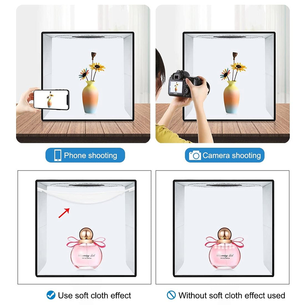 40x40-Inch Photo Light Box with Adjustable LED Lighting & Backdrops