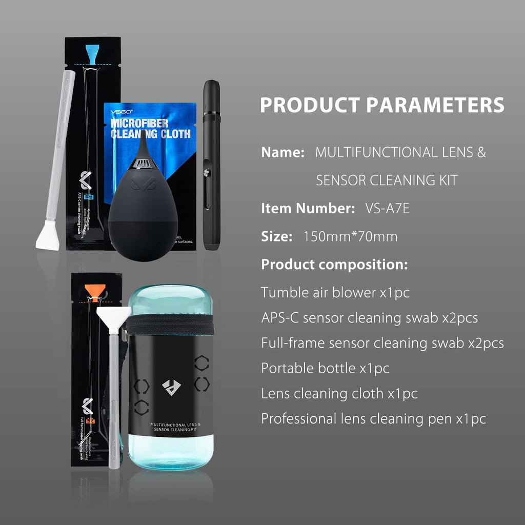 Professional Camera Cleaning Kit with Sensor Swabs, Air Blower & Lens Pen