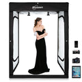 Folding Photo Light Box Studio Kit with Dimmable LED Lighting & 3 Backdrops