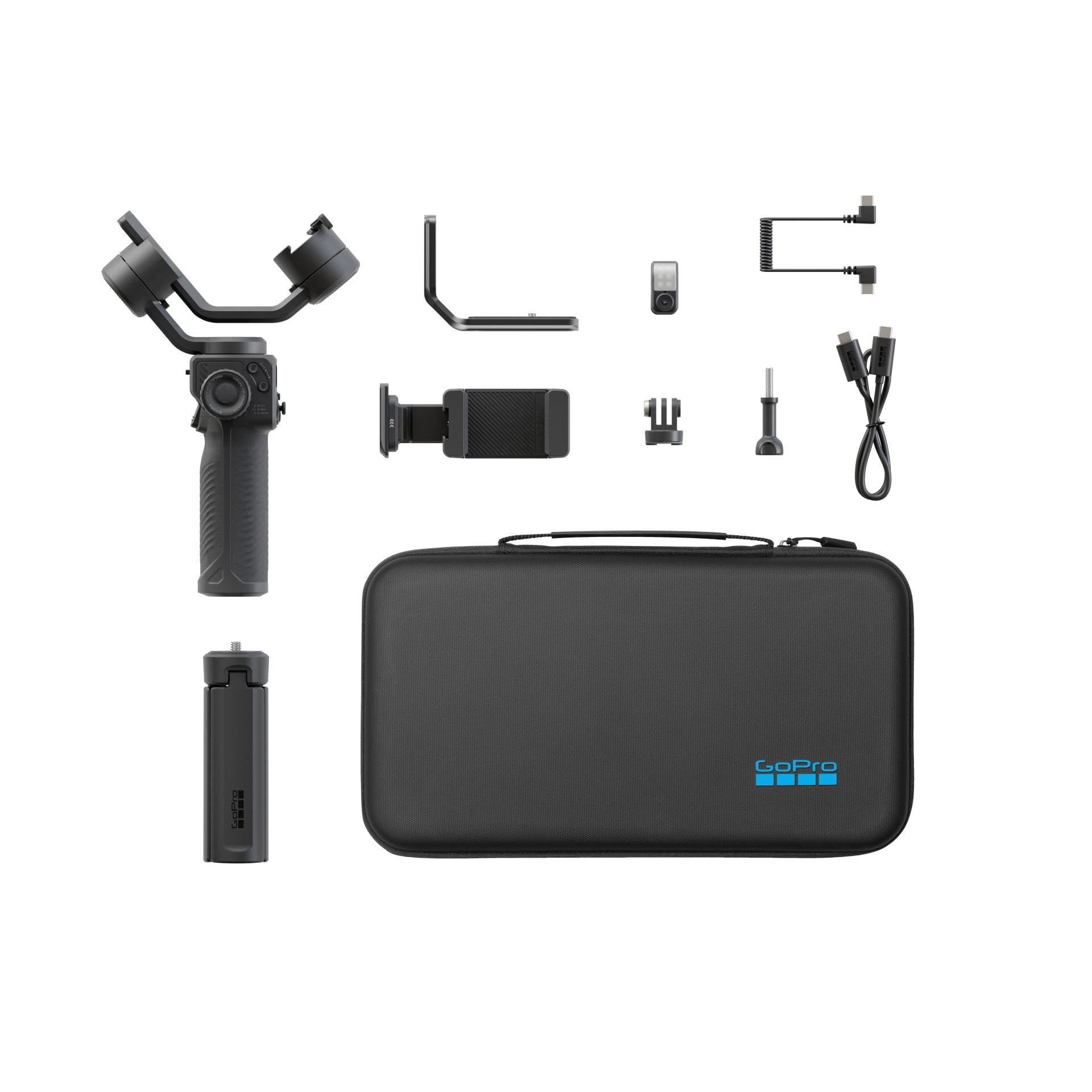 GoPro Fluid Pro AI 3-Axis Gimbal Stabilizer for GoPro Cameras and Smartphones, Subject Tracking, Lighting, Wireless Camera Control, Portable, Vlogging, 360° Rotation, Device Charging