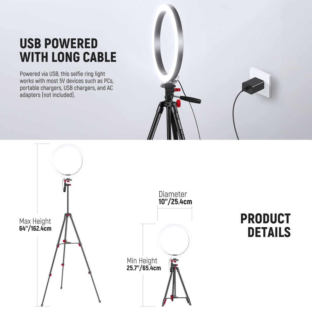 NEEWER Ring Light with Tripod Stand