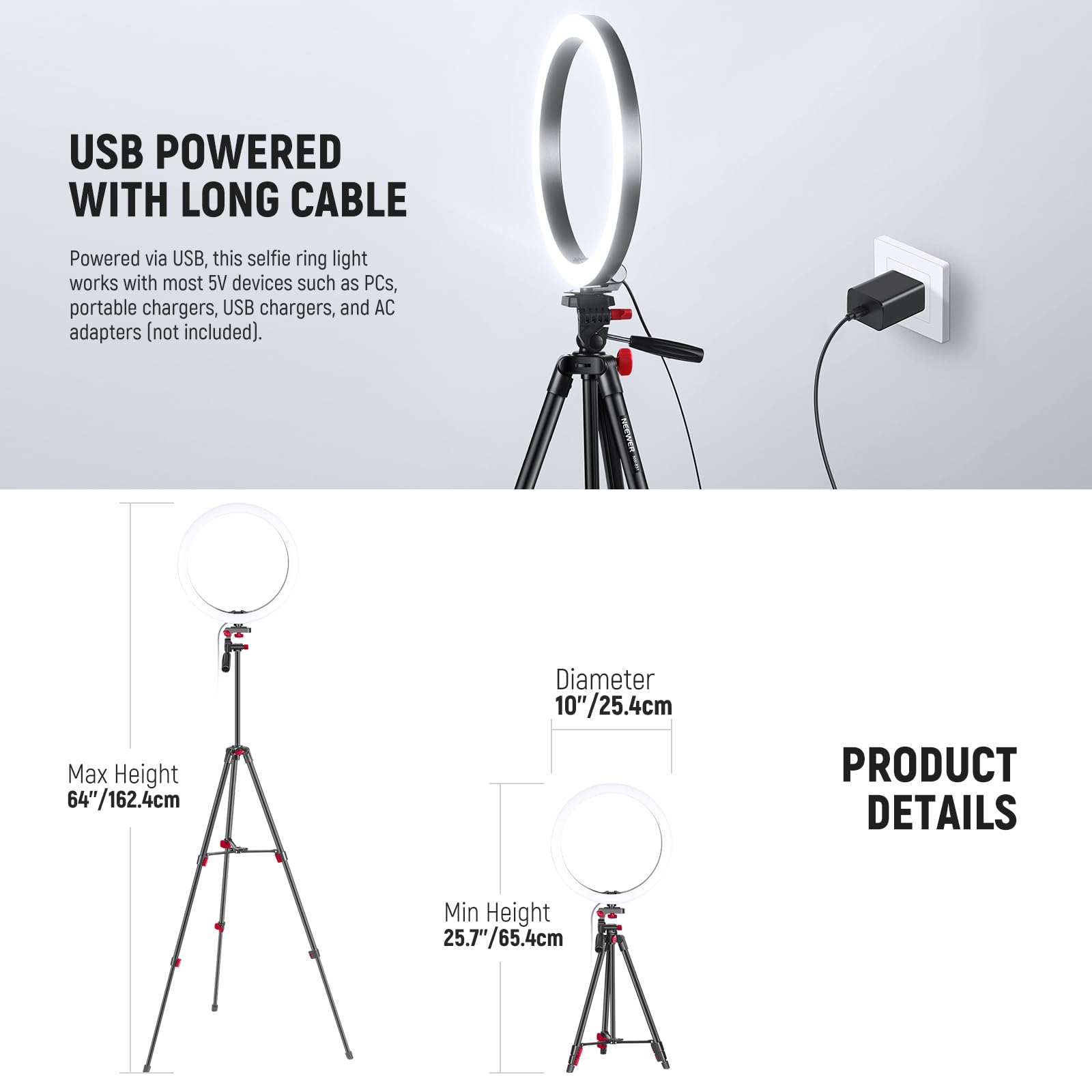 NEEWER Ring Light with Tripod Stand