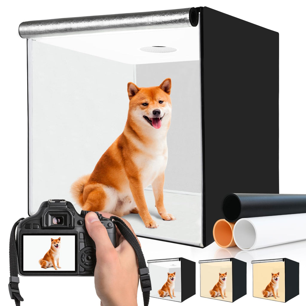 40x40-Inch Photo Light Box with Adjustable LED Lighting & Backdrops