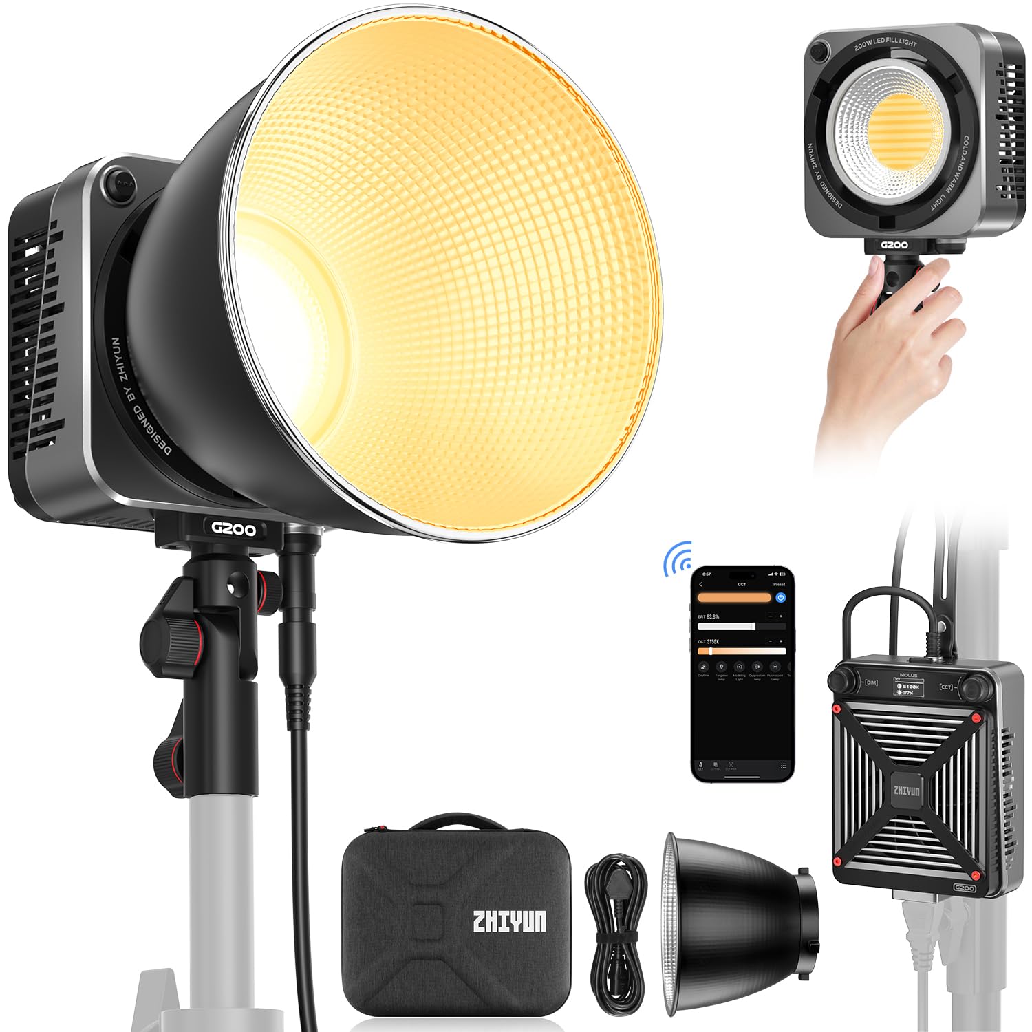 ZHIYUN Molus G200 G300 COB Video Light