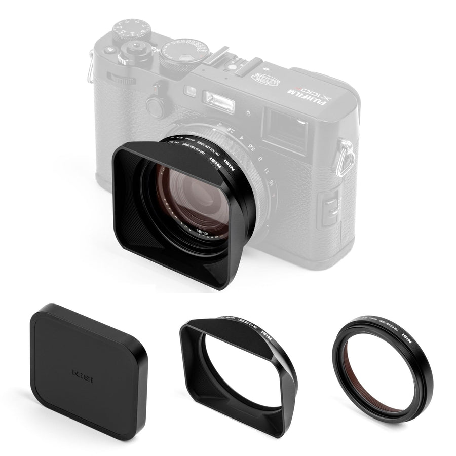 NiSi - Black Adapter Hood Kit for Fujifilm X100Adapter Hood Kit with UV Filter for X100 Series Cameras Series - Lens Protection for Fuji X100 Cameras (X100, X100S, X100F, X100T, X100V, X100VI) - Durable Design, Nano Coating and Enhanced UV Filter Features