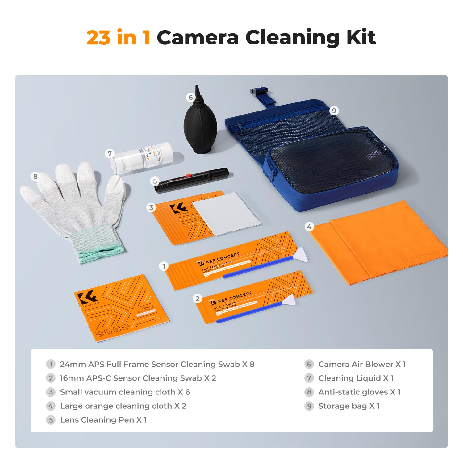 Professional Camera Cleaning Kit with Sensor Swabs, Lens Cleaner & Blower