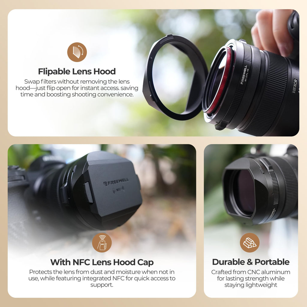 Lens Hood with CPL/Mist Filter & Quick Flip Adjustment for 40mm f/2 Lens