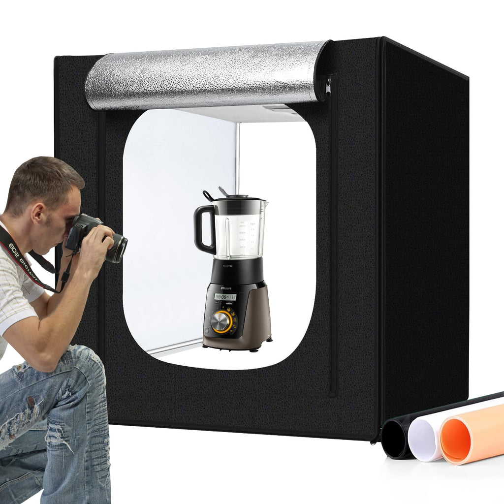 40x40-Inch Photo Light Box with Adjustable LED Lighting & Backdrops