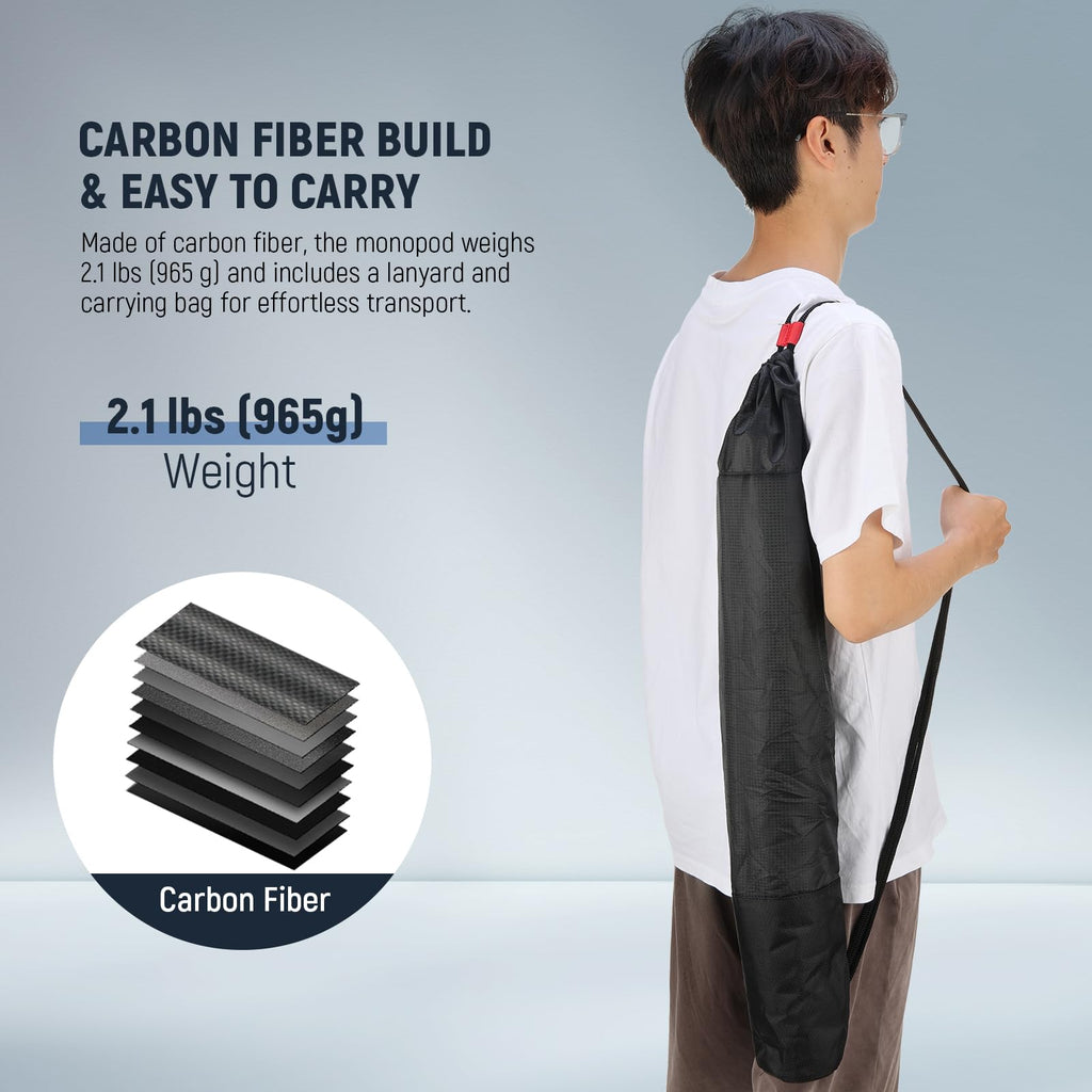 Telescopic Camera Monopod with Fluid Head & Tripod Base