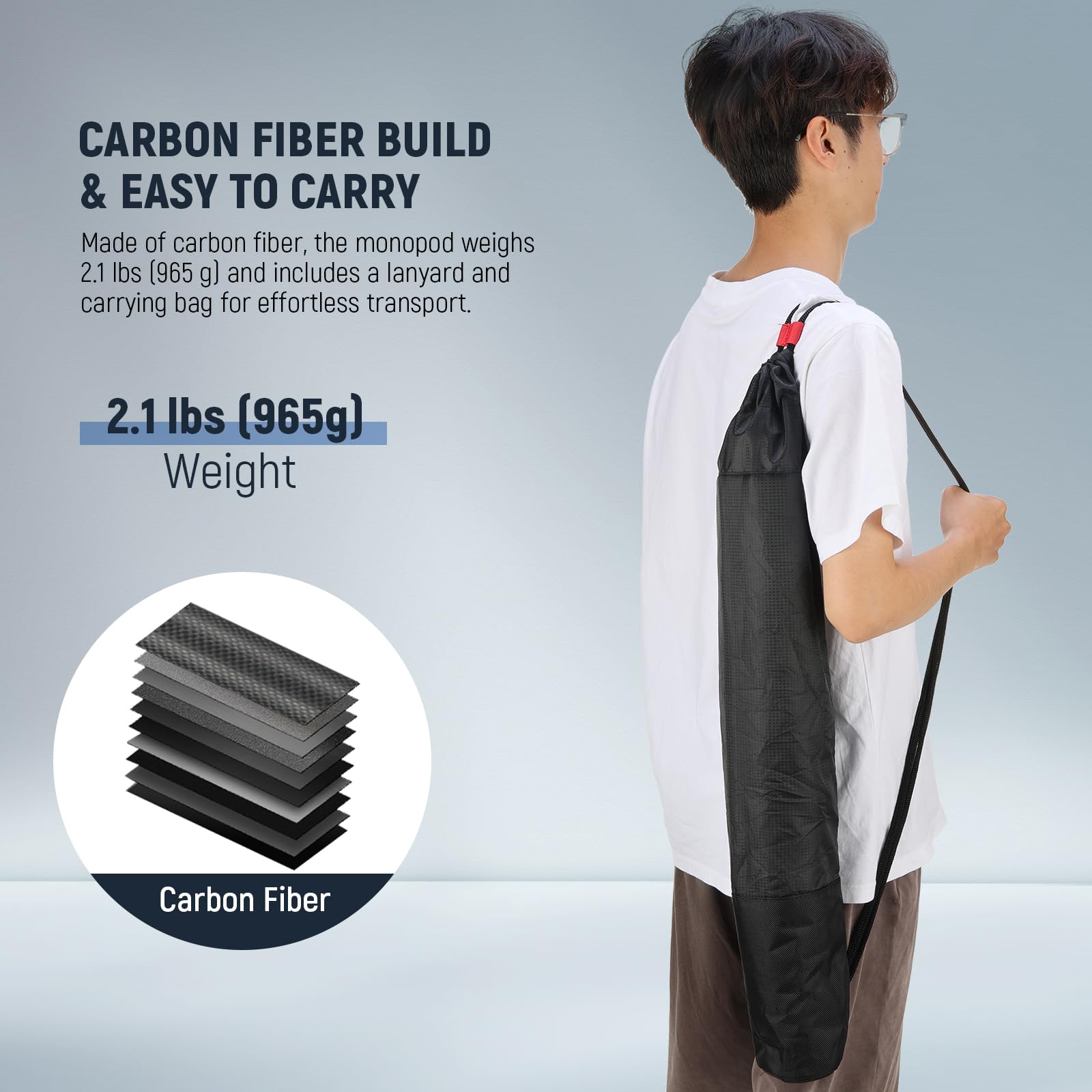 Telescopic Camera Monopod with Fluid Head & Tripod Base