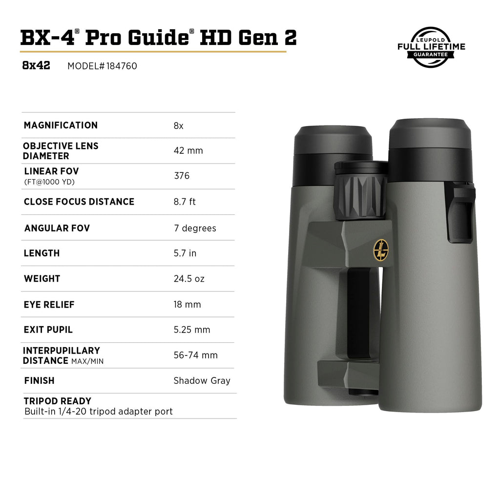 Leupold BX-4 Pro Guide HD Binoculars Gen 2