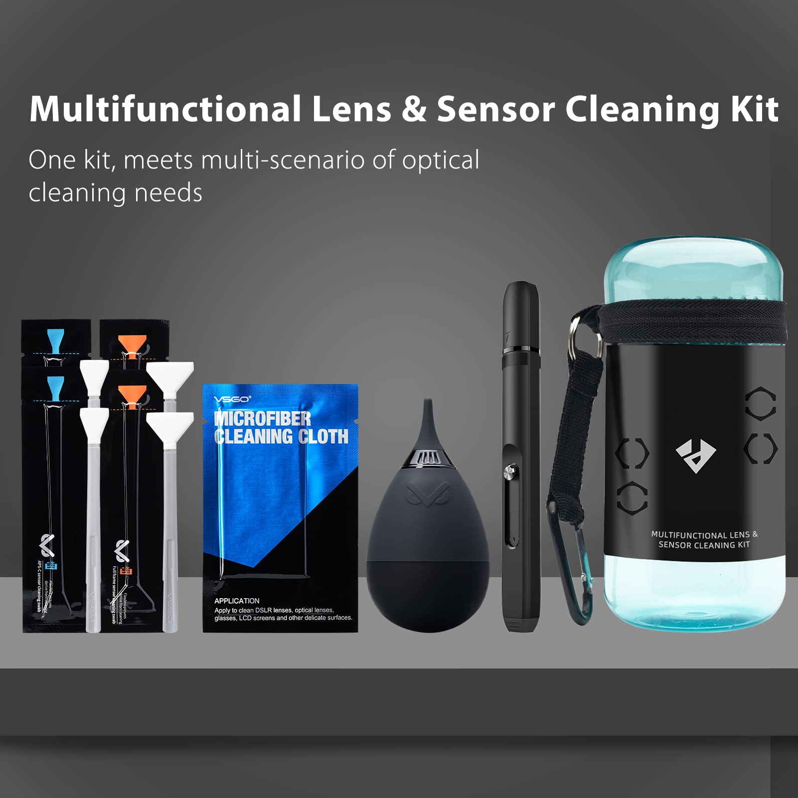 Professional Camera Cleaning Kit with Sensor Swabs, Air Blower & Lens Pen