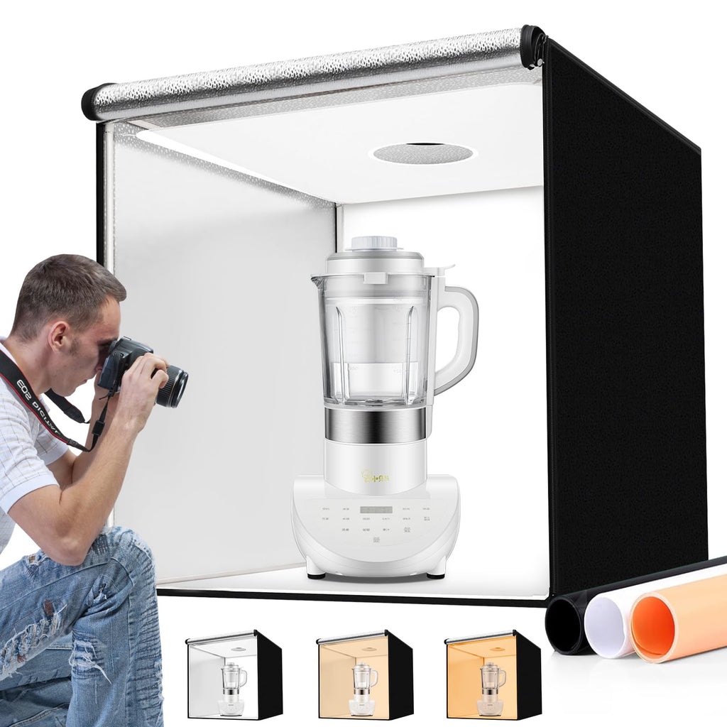 40x40-Inch Photo Light Box with Adjustable LED Lighting & Backdrops