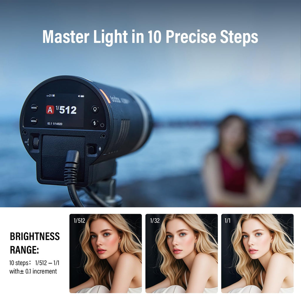 300Ws TTL HSS Flash Strobe with Bi-Color Modeling Lamp