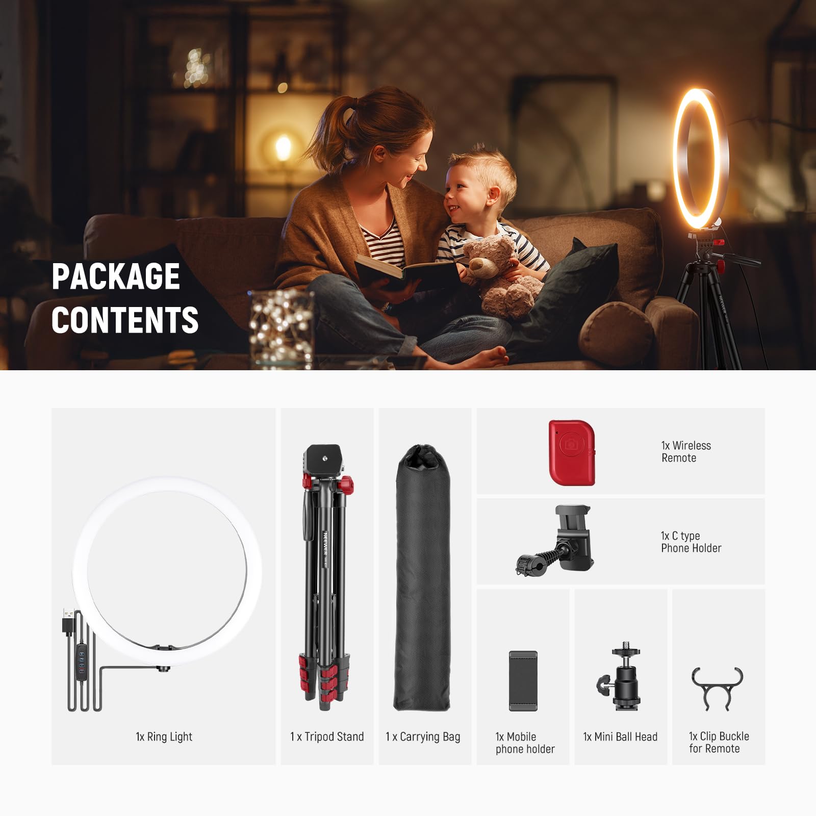 NEEWER Ring Light with Tripod Stand