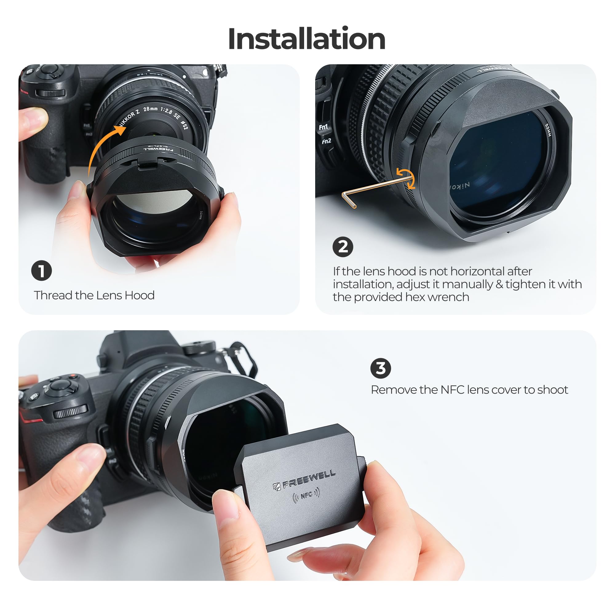 Lens Hood with CPL/Mist Filter & Quick Flip Adjustment for 40mm f/2 Lens