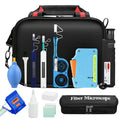 13-in-1 Fiber Optic Cleaning Kit with 400x Microscope & Cleaning Tools