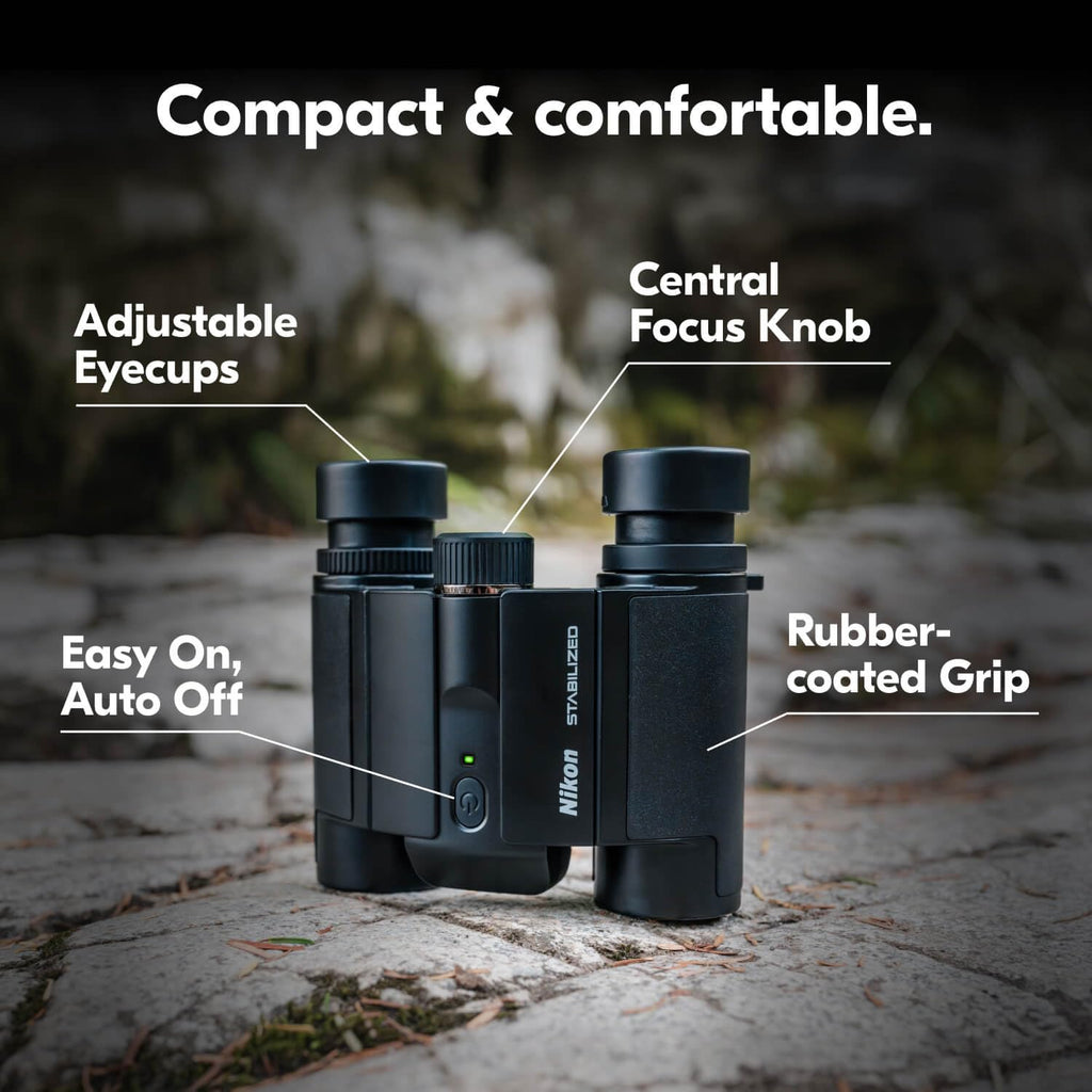 12x Stabilized Waterproof Binoculars with Optical Image Stabilization