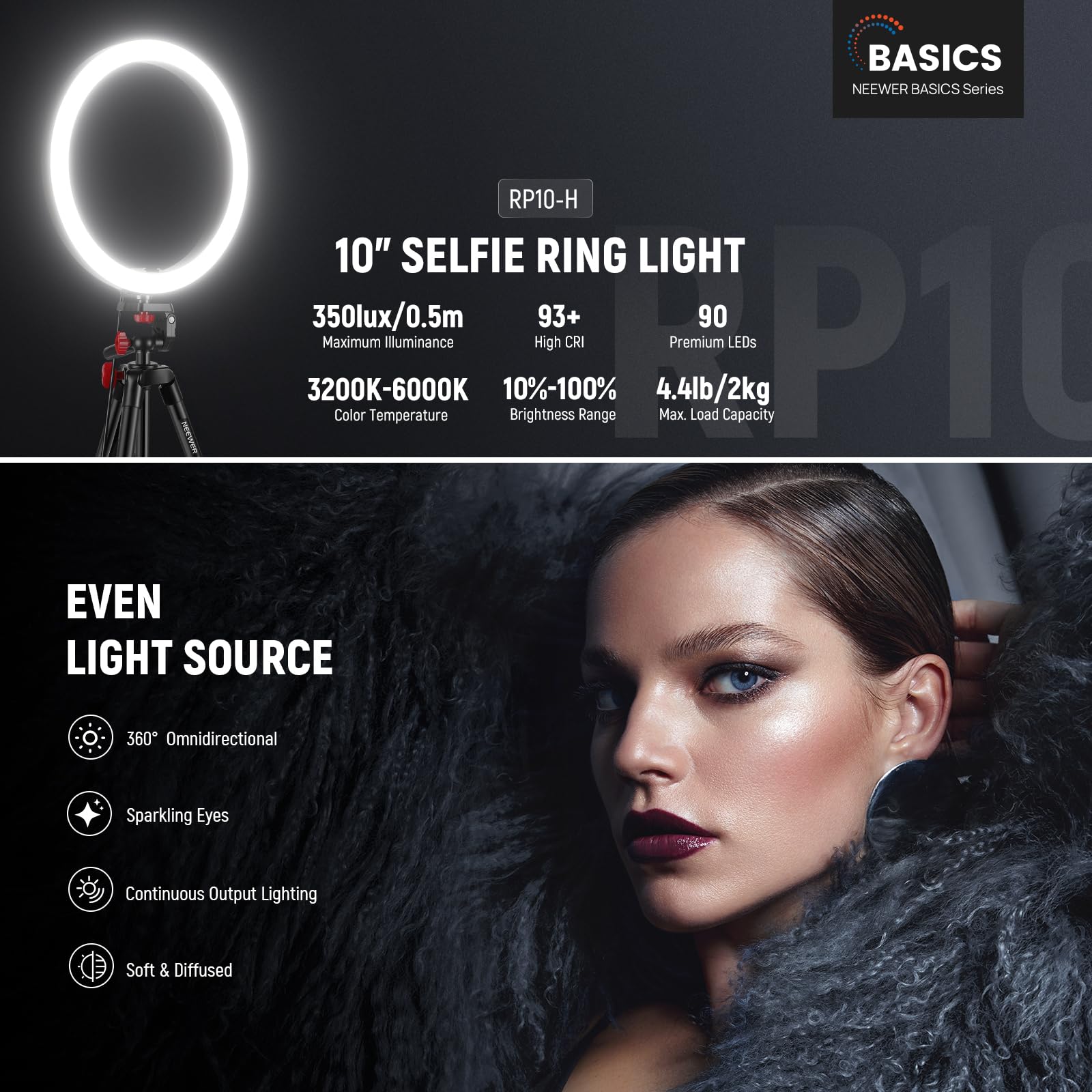 NEEWER Ring Light with Tripod Stand