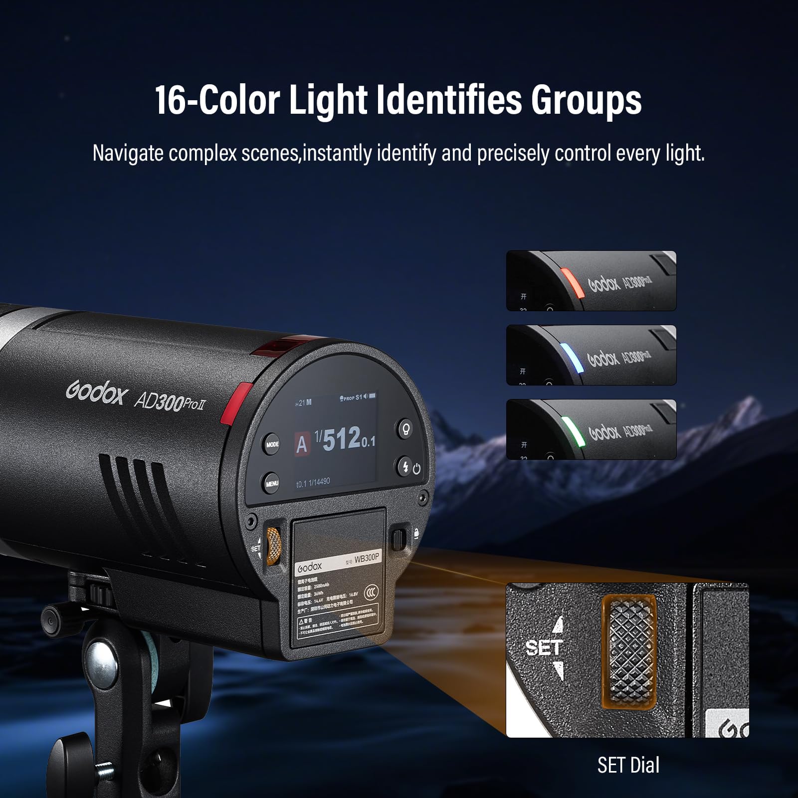 300Ws TTL HSS Flash Strobe with Bi-Color Modeling Lamp