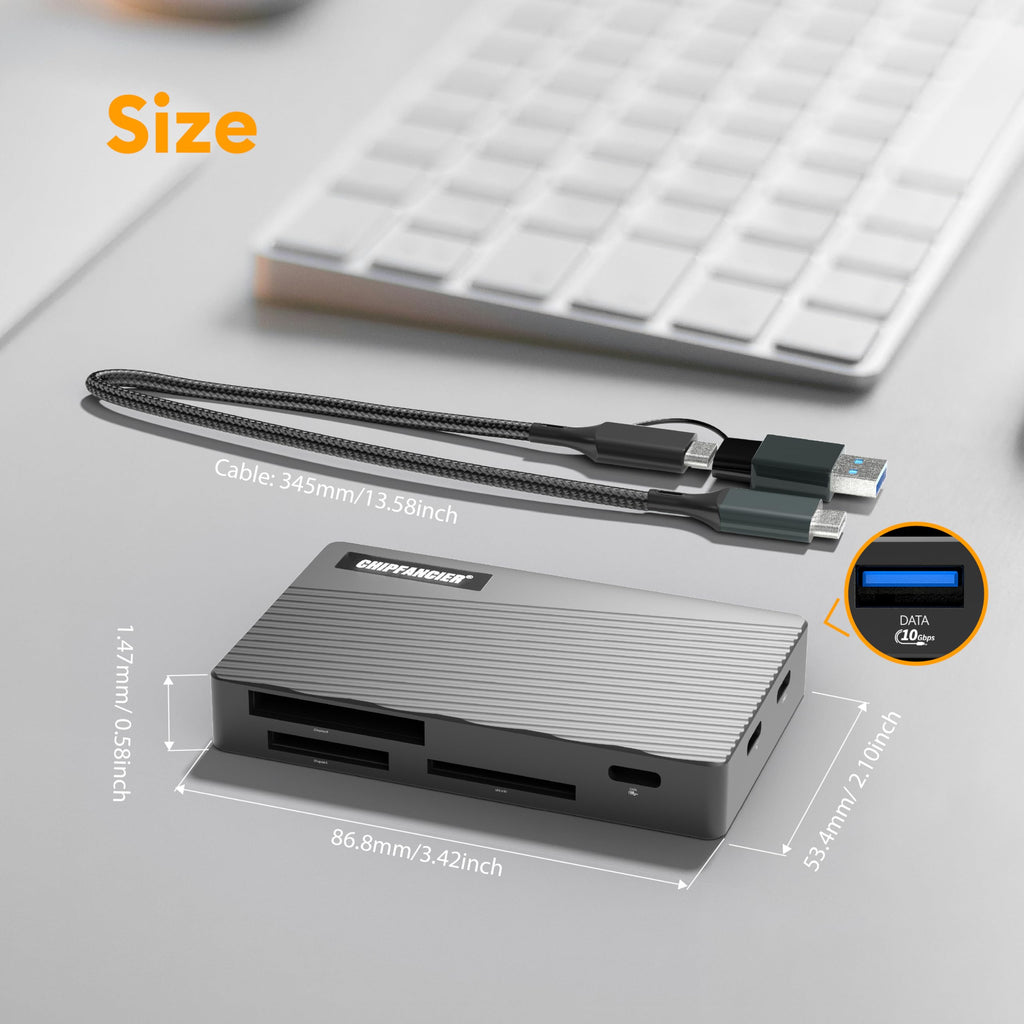 USB 3.2 Multi Card Reader with SD, microSD, CF & MS Support