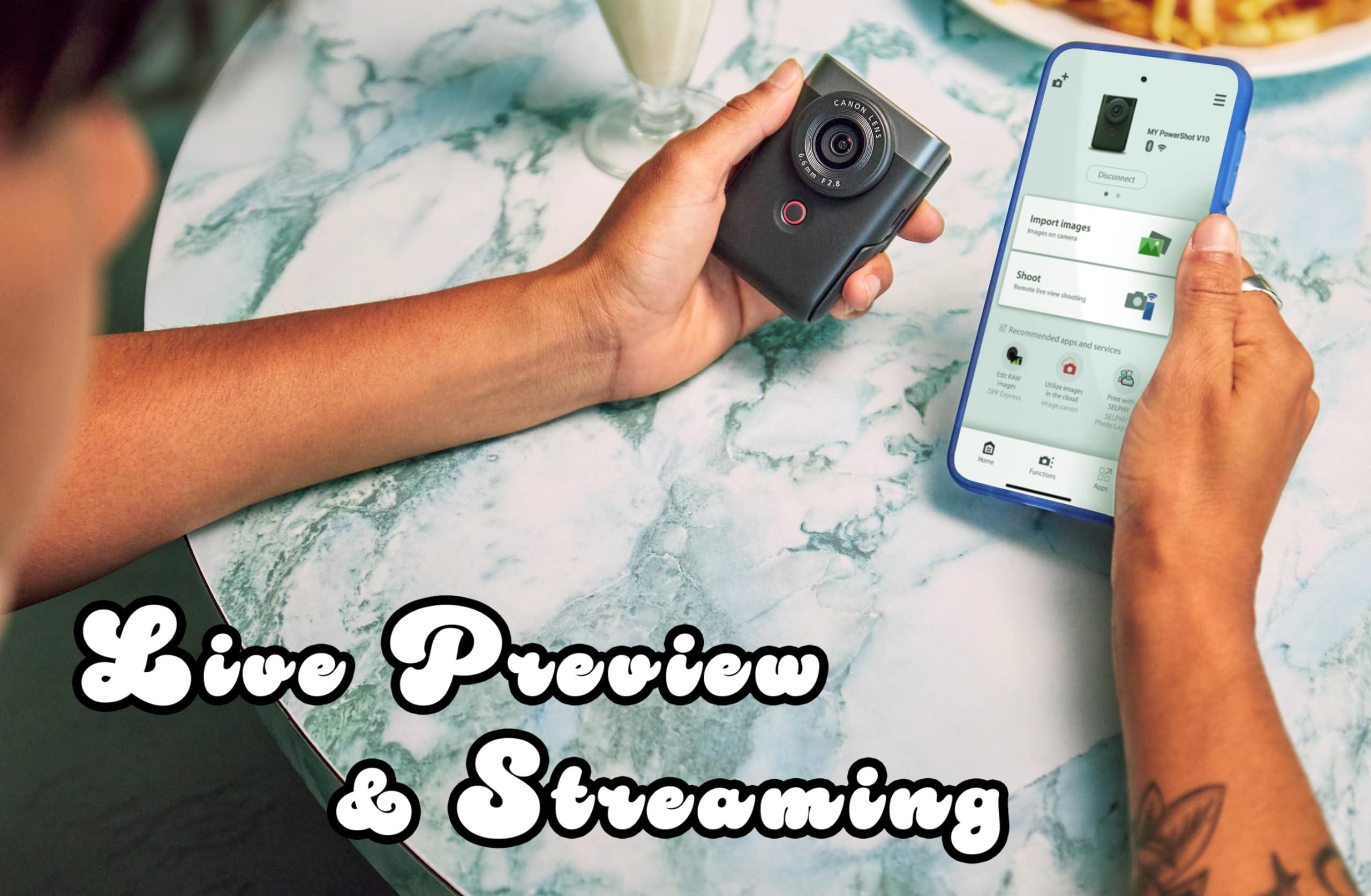 Vlog Camera with 1" CMOS Sensor, 4K Video & 19mm Wide-Angle Lens