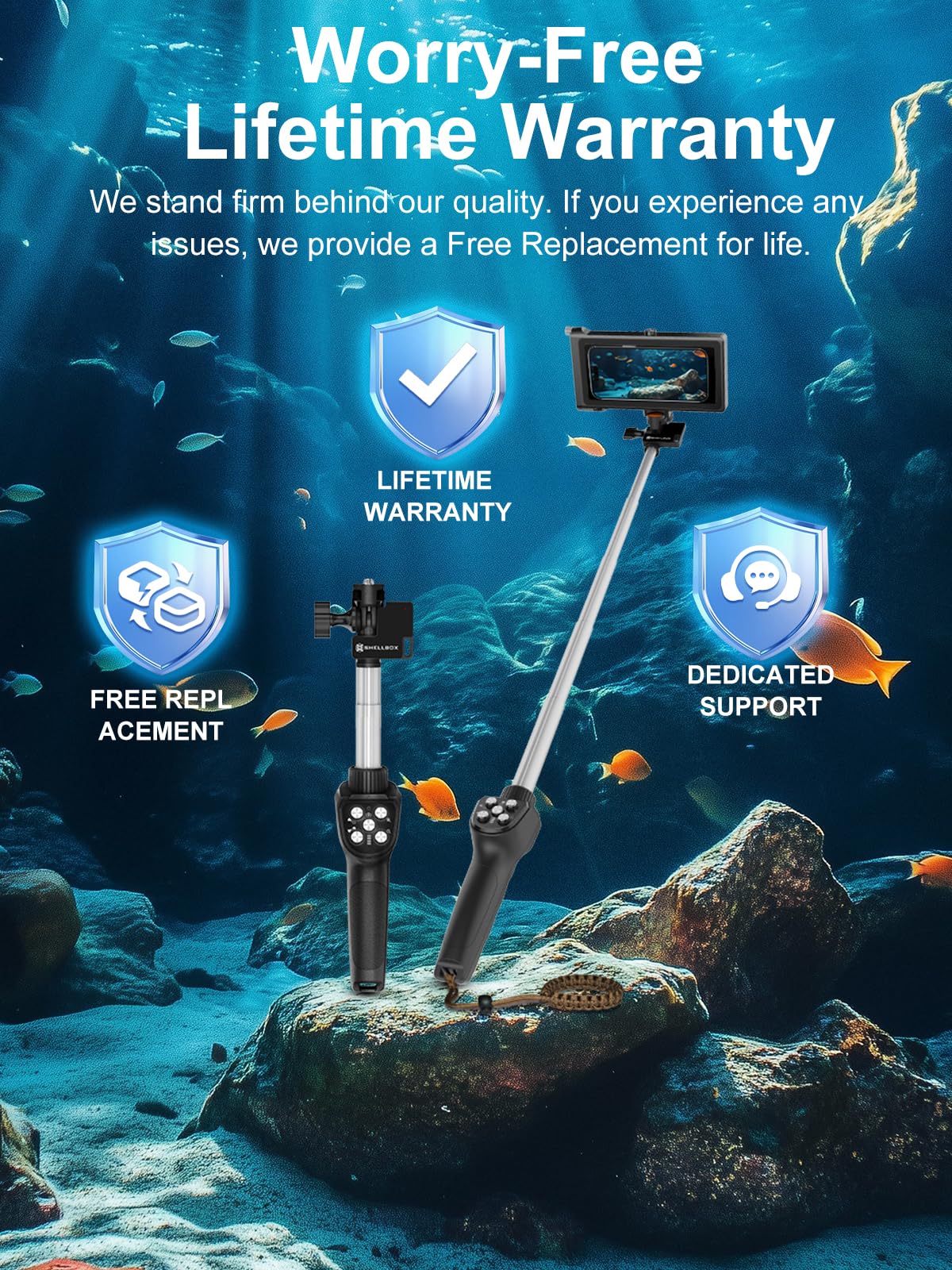 3-in-1 Diving Kit with Waterproof Phone Case & Bluetooth Selfie Stick
