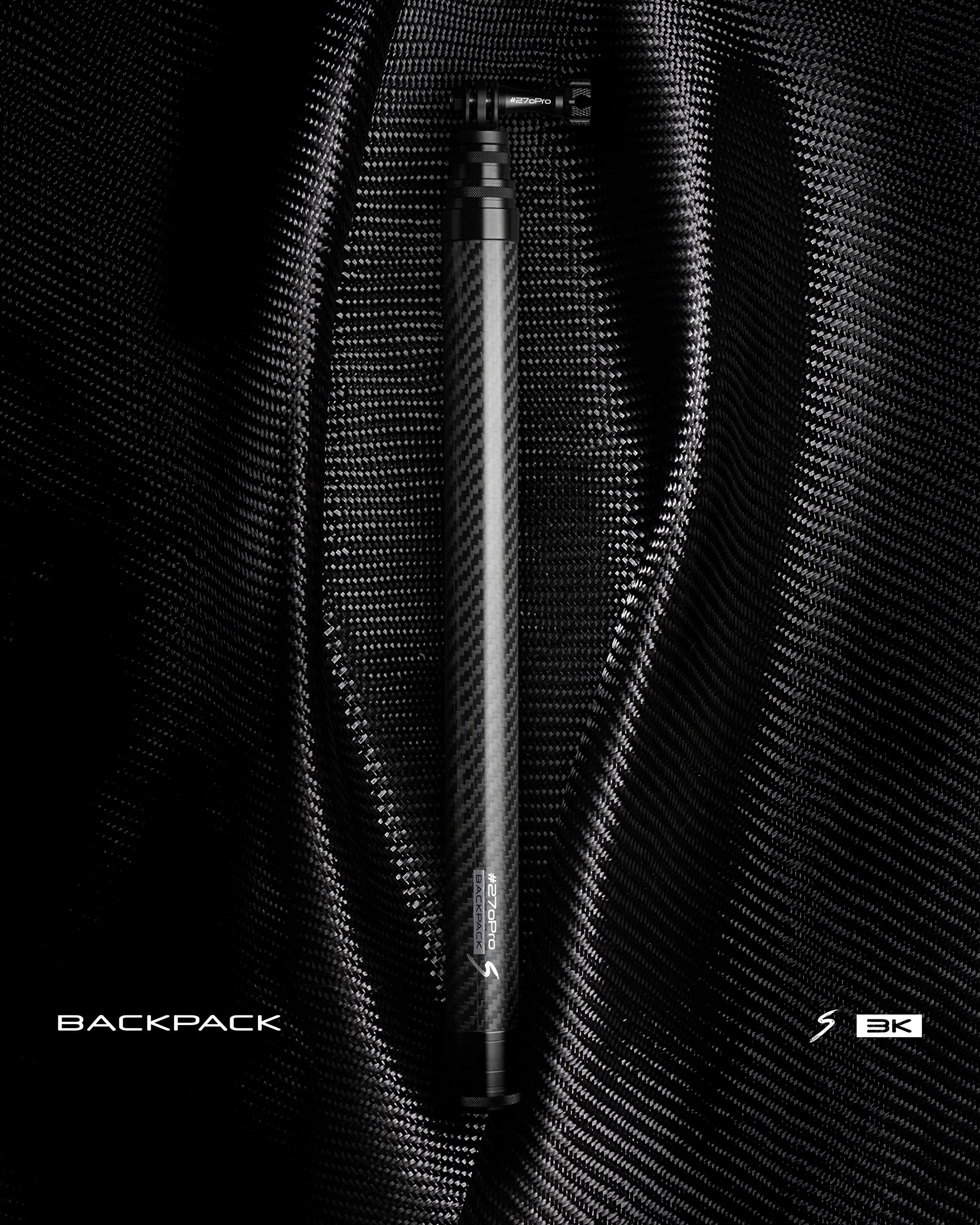 8.8ft Carbon Fiber Invisible Selfie Stick for Action Cameras